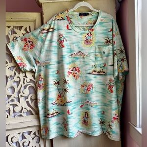 Ralph Lauren Polo Hawaii Island “Bear” Surfer Wahine T-shirt, Men’s 4XL. EUC.